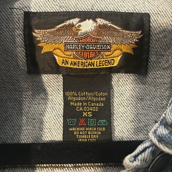 Harley Davidson cropped denim jacket, XS - Picture 4 of 7